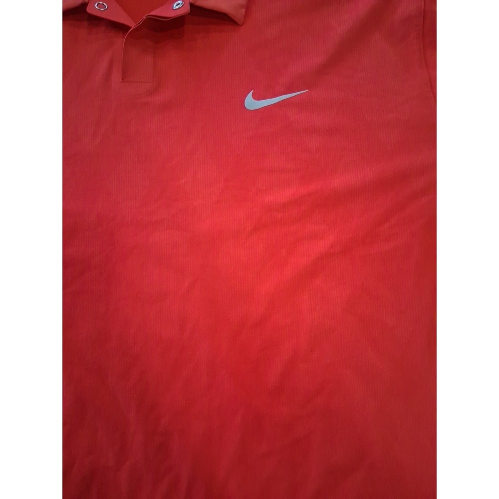 Nike Tiger Woods Collection Dri-Fit Golf Polo Shirt Mens Size XL Red - Picture 3 of 4